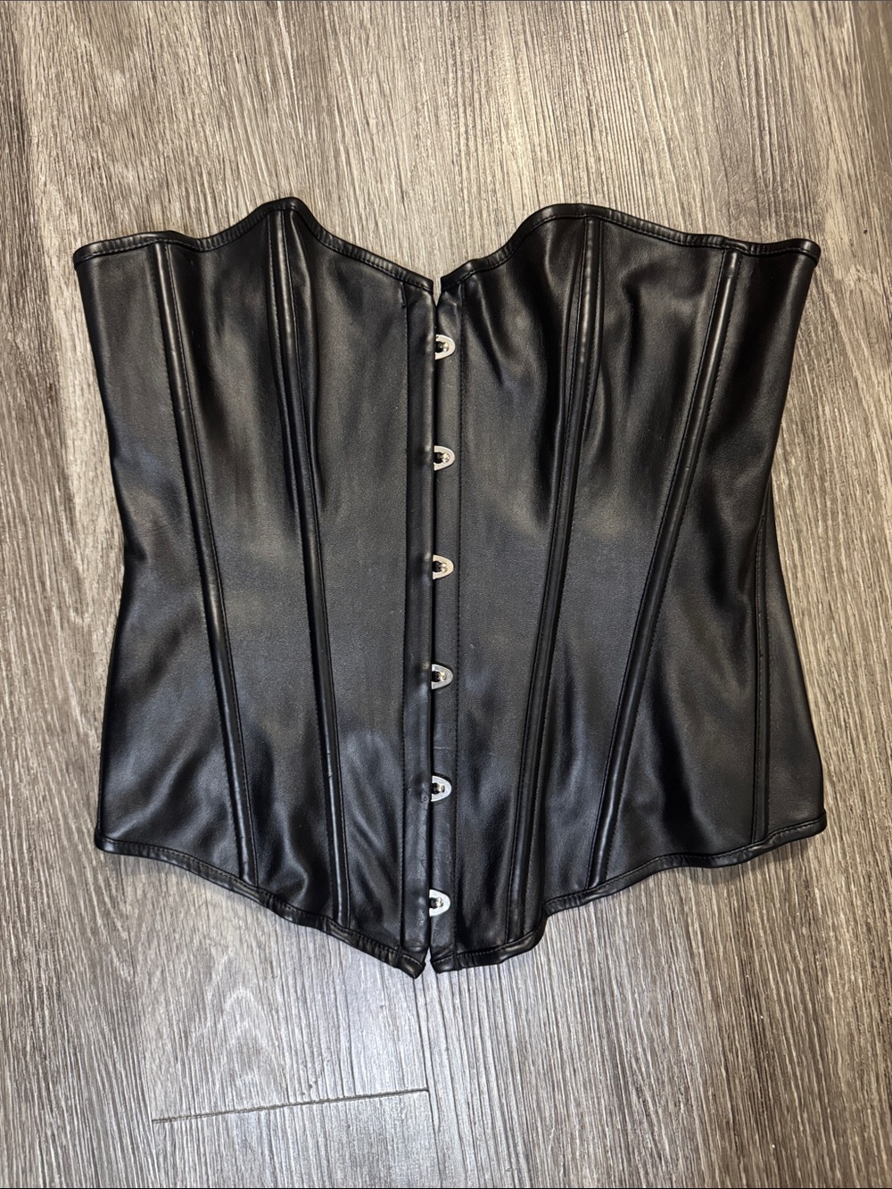 Goth Black Pleather Corset Top